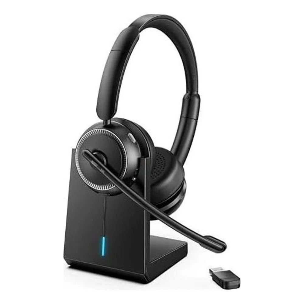 Angteela Wireless Headset with Mic ANC ENC Noise‎ Cancelling Charging Base